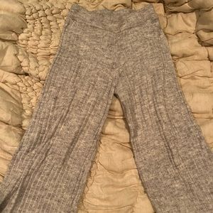 Grey waffle flared sweatpants